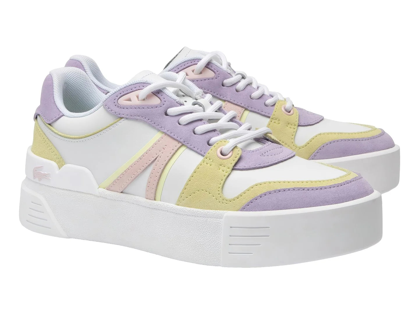 Tenis Lacoste L002 Evo Blanco y Rosa para Mujer