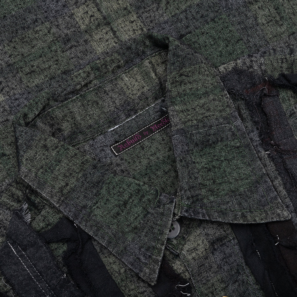 Over Dyed Ribbon Wide Shirt Black