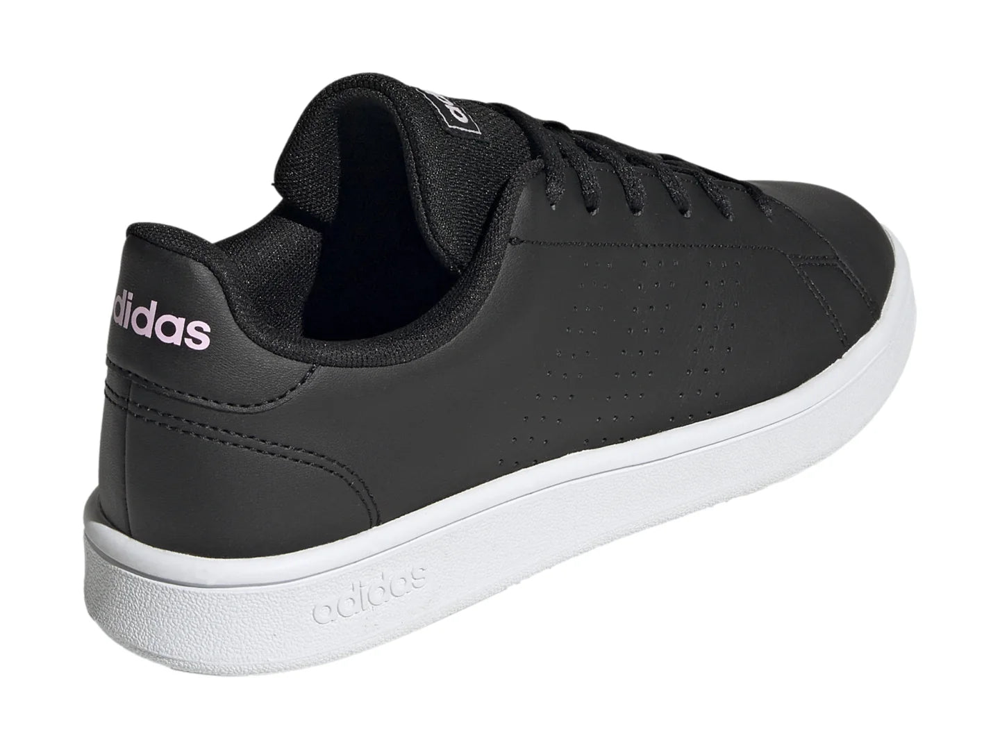 Tenis Adidas Advantage Base Negro con Rosa para Mujer