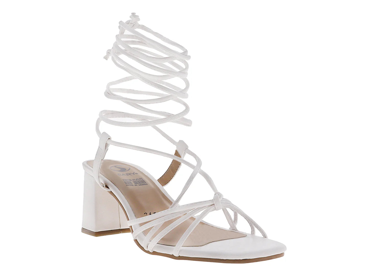 Sandalias Sary Lace Up Blanco para Mujer