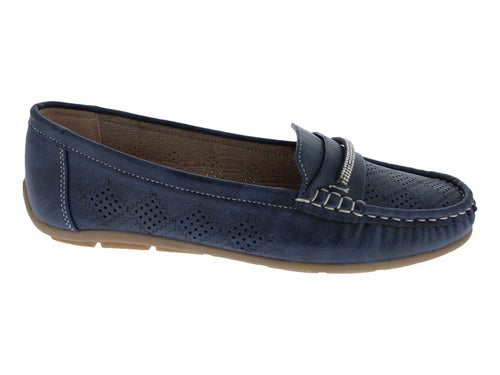 Mocasines Comfort Fit Azul para Mujer