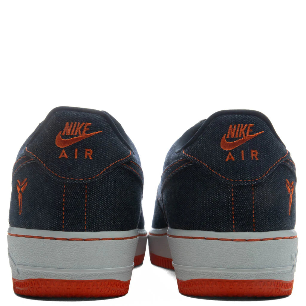 Nike x Kobe Bryant Air Force 1 Low Denim Obsidian Safety Orange White