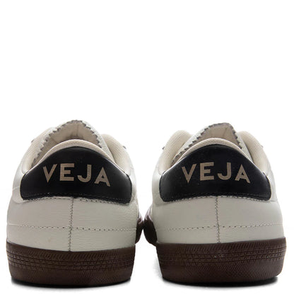 Womens Panenka Leather White Black Bark