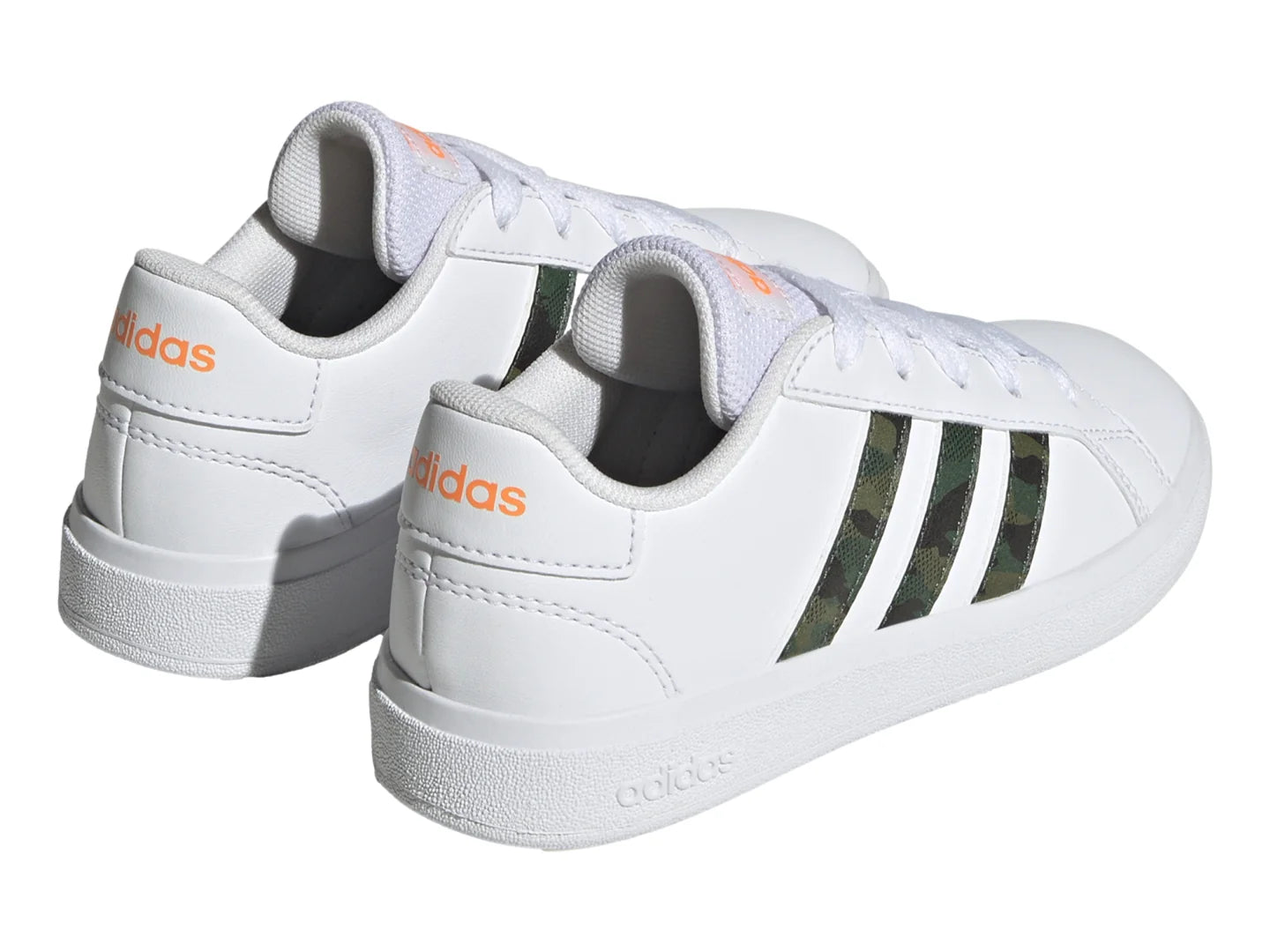Tenis Adidas Grand Court 20 K Blanco y Naranja para Niño