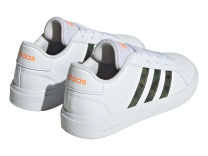 Tenis Adidas Grand Court 20 K Blanco y Naranja para Niño
