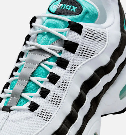 Air Max 95 OG Big Bubble Black Border Mens Lifestyle Shoe White Hyper Jade Black Metallic Silver