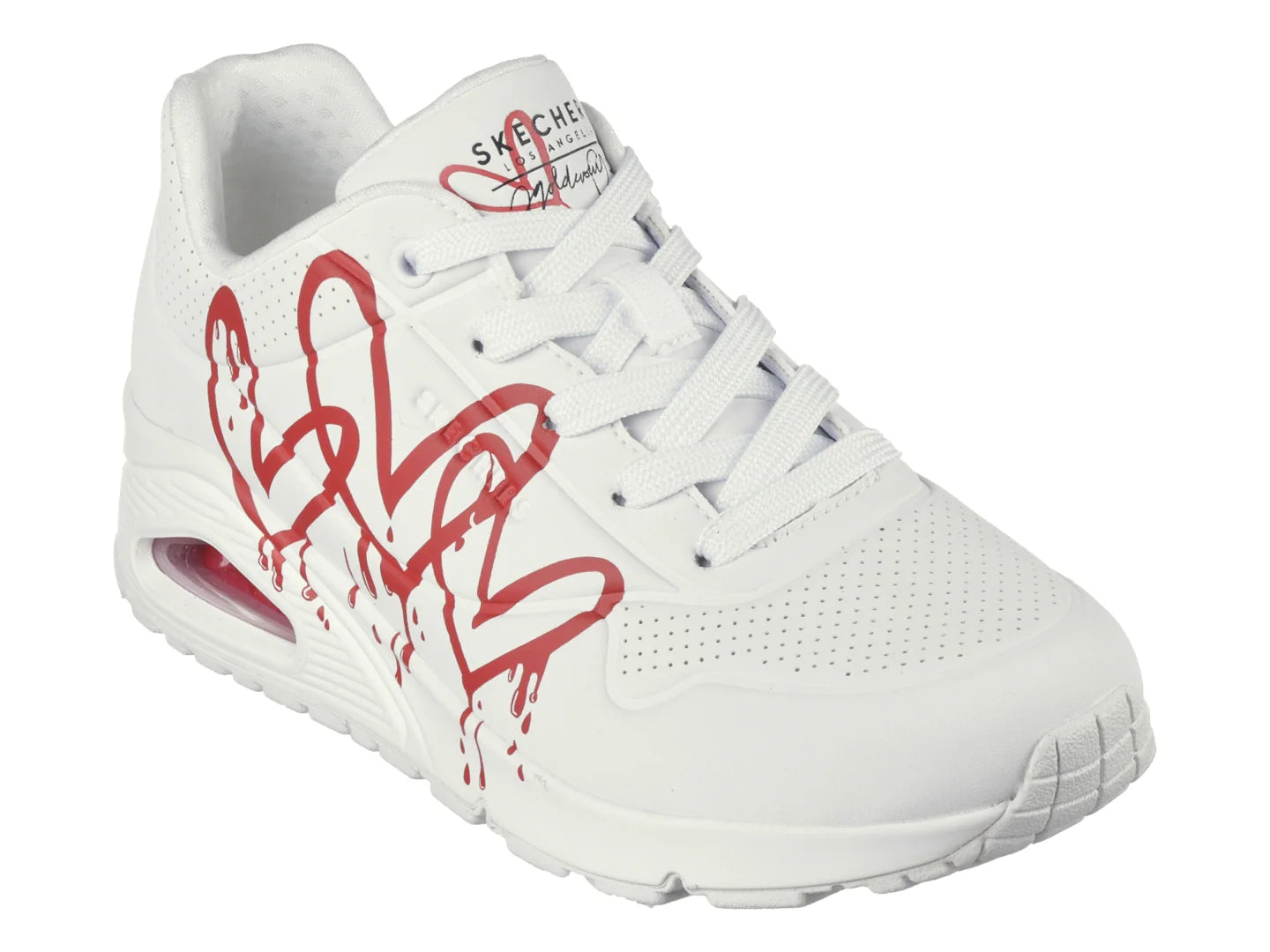Tenis Skechers One X Jgoldcrown Blanco y Rojo para Mujer