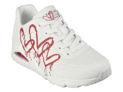 Tenis Skechers One X Jgoldcrown Blanco y Rojo para Mujer