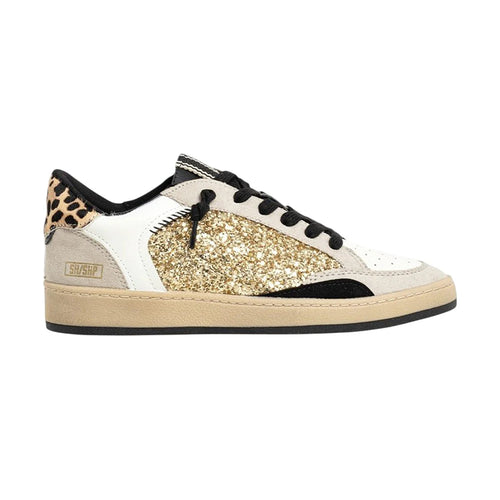 Quinn Glitter Cheetah Lace Up Sneakers
