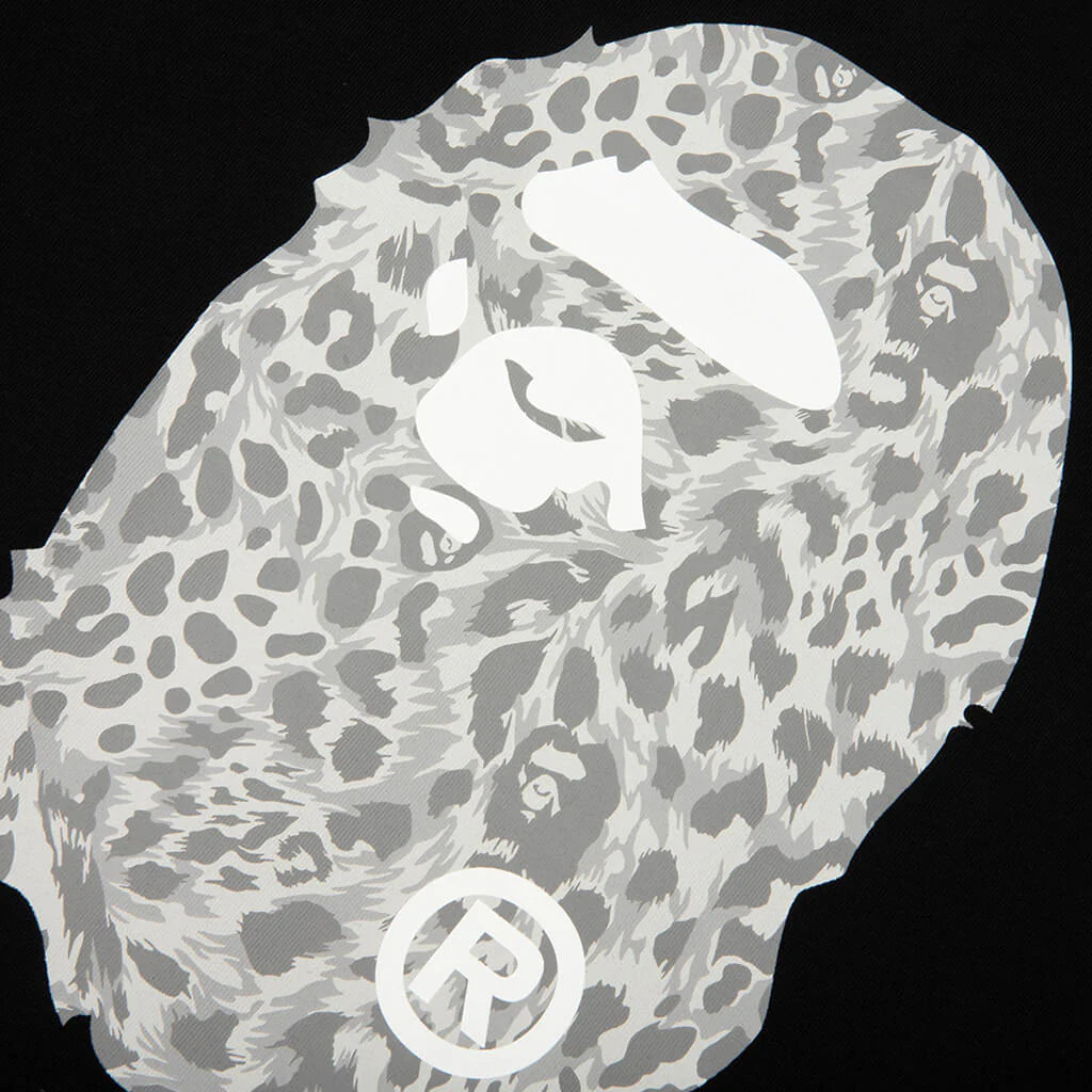 Wild Leopard Pattern Ape Head Relaxed Fit Tee Black