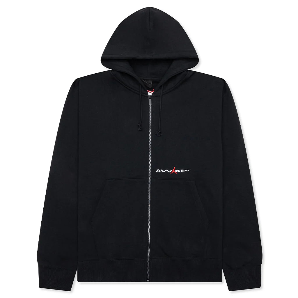 Jordan x Awake NY Full Zip Fleece Hoodie Black University Red