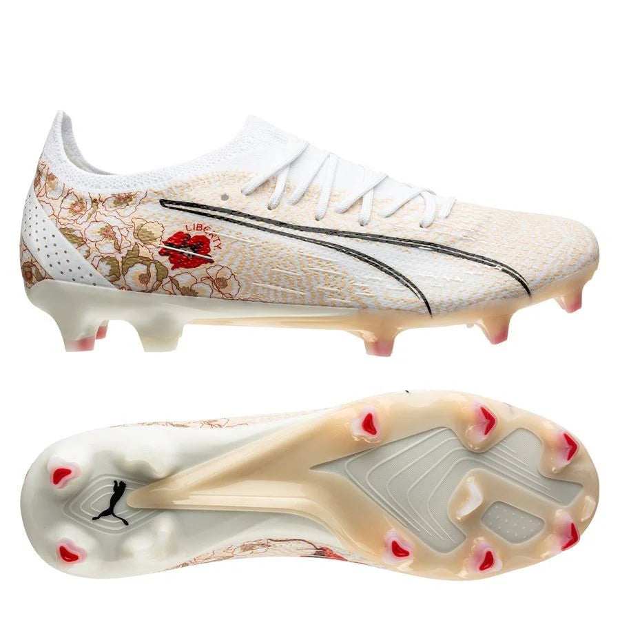 PUMA Ultra Ultimate Liberty Womens FG AG Soccer Cleats White Pristine Black