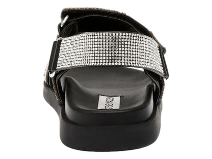 Sandalias Steve Madden Negro Plata para Mujer