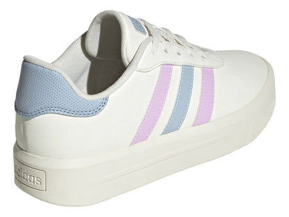 Tenis Adidas Court Platform Blanco Lila y Azul para Mujer