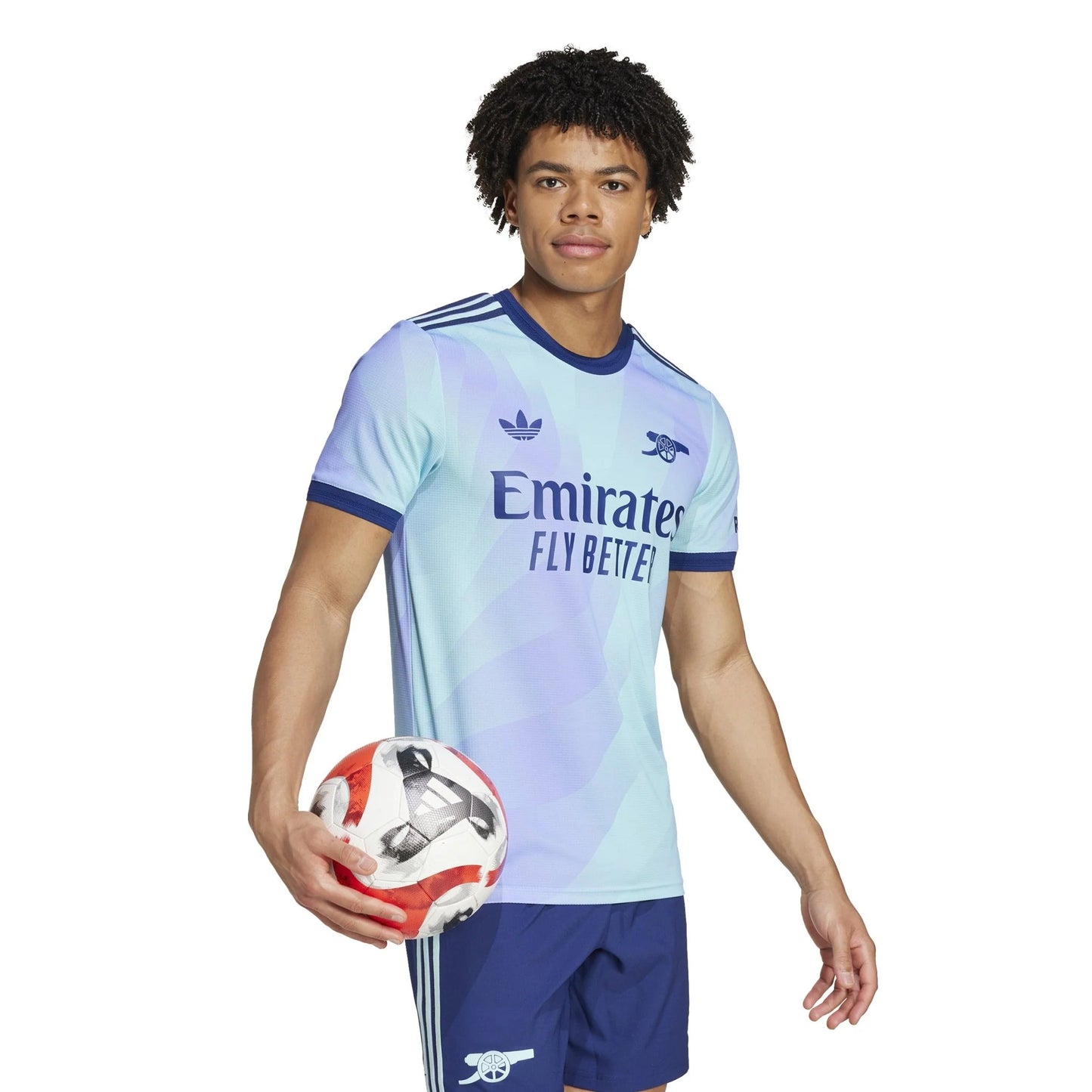 adidas Mens Arsenal Third Jersey Authentic 24 25 Aqua Purple