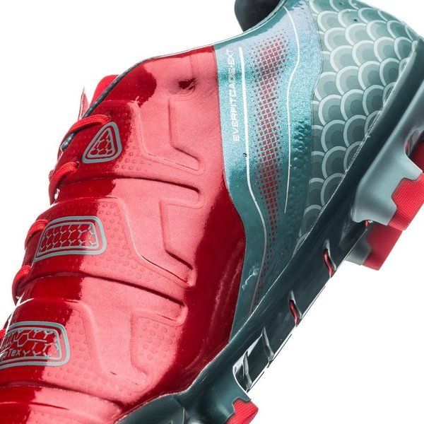 PUMA Evopower 12 Graphic FG Firm Ground Soccer Cleats High Risk Red White Sea Pine