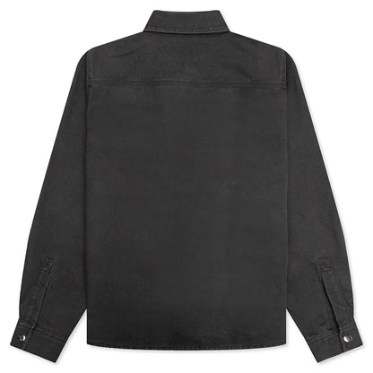 Heavy Washed Canvas Shirt Black
