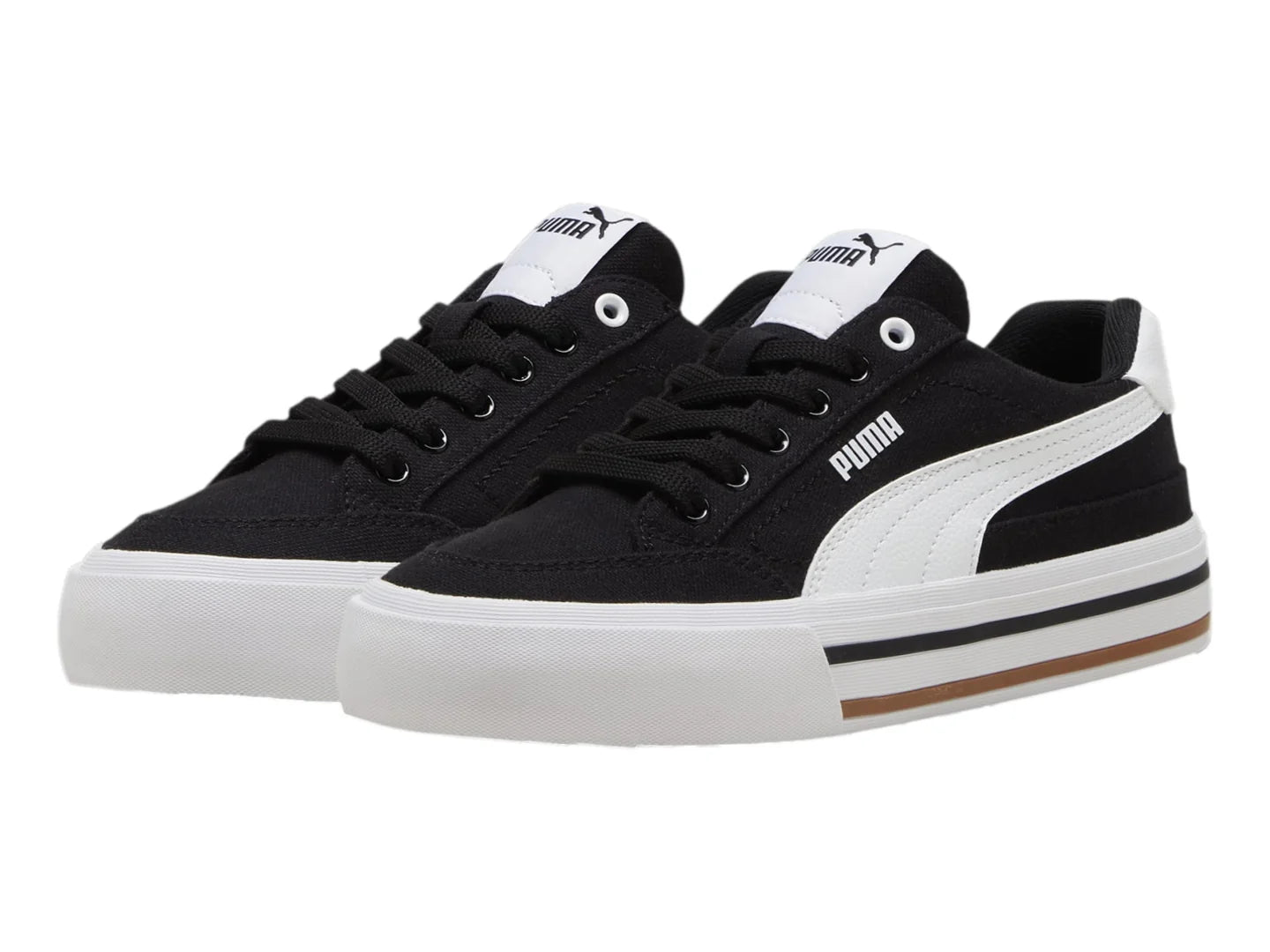 Tenis PUMA Court Classic Vulc Negro y Blanco para Niño
