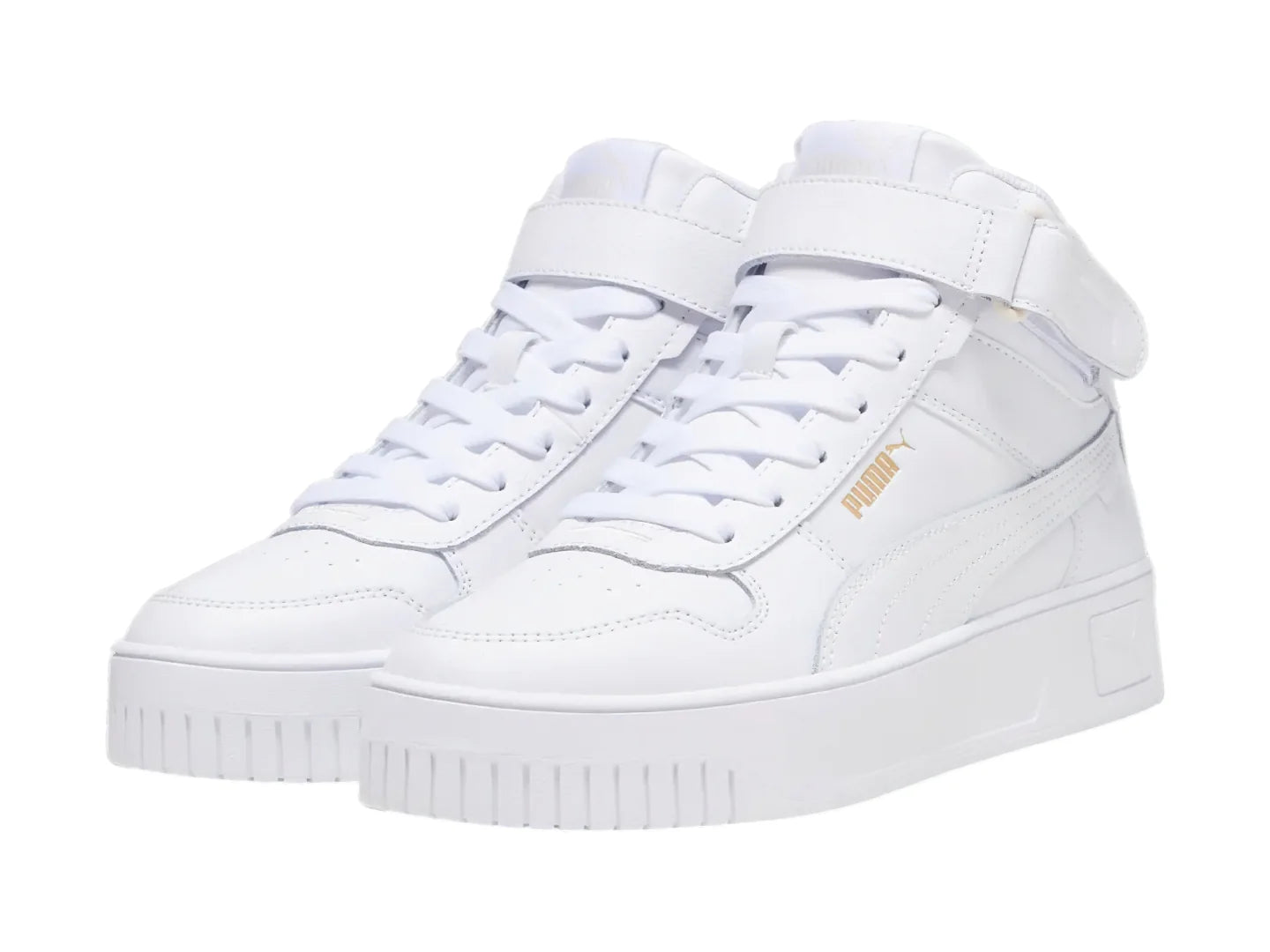 Tenis PUMA Carina Street Mid Blancos y Oro para Mujer