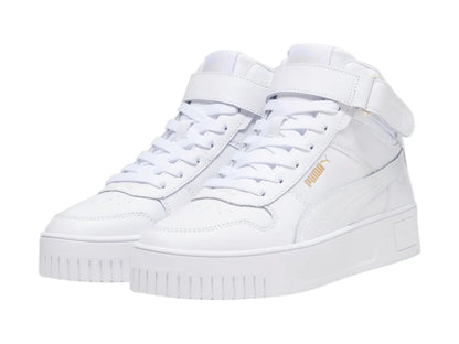 Tenis PUMA Carina Street Mid Blancos y Oro para Mujer