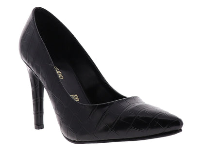 Zapatillas Luna Rosa Negro Efecto Croco