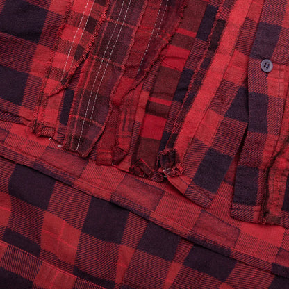 Over Dyed Ribbon Shirt Red
