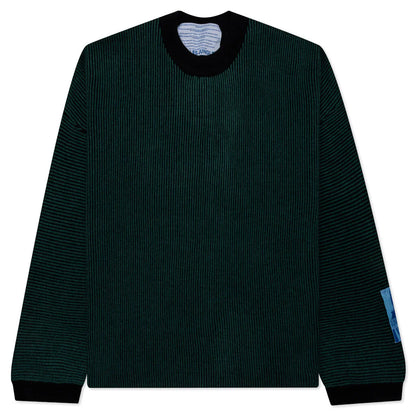 Two Tone Rib Knit Green Black