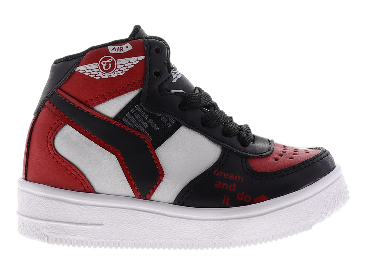 Tenis New Boys Negro Rojo Blanco para Niño