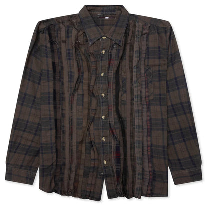 Over Dyed Ribbon Shirt Brown
