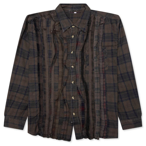 Over Dyed Ribbon Shirt Brown