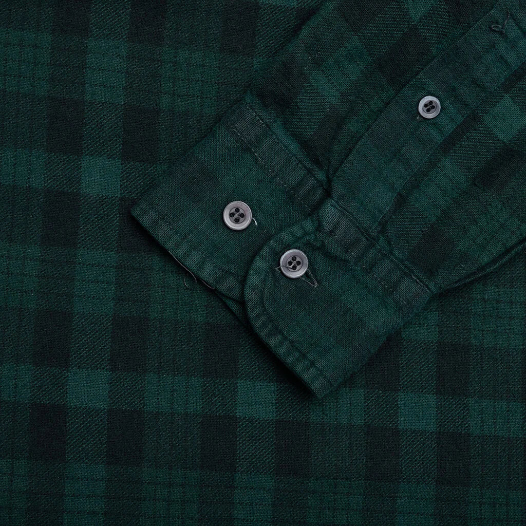 Over Dyed Ribbon Shirt Green