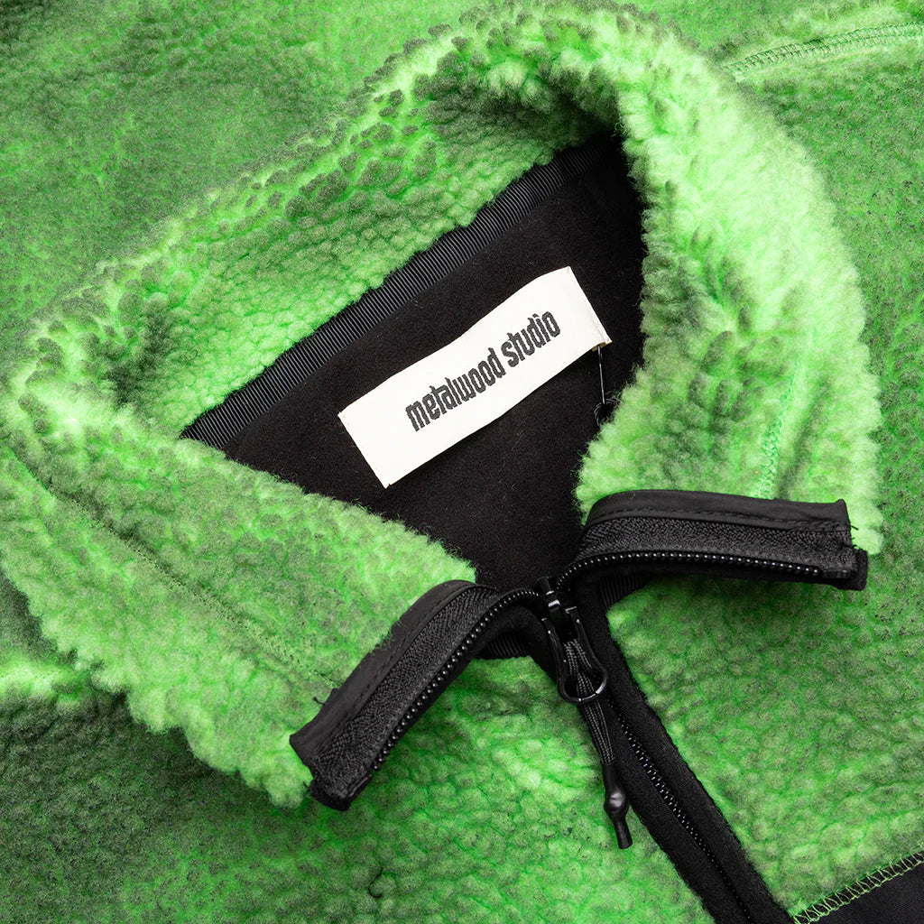 Painted Sherpa Fleece Jacket Green