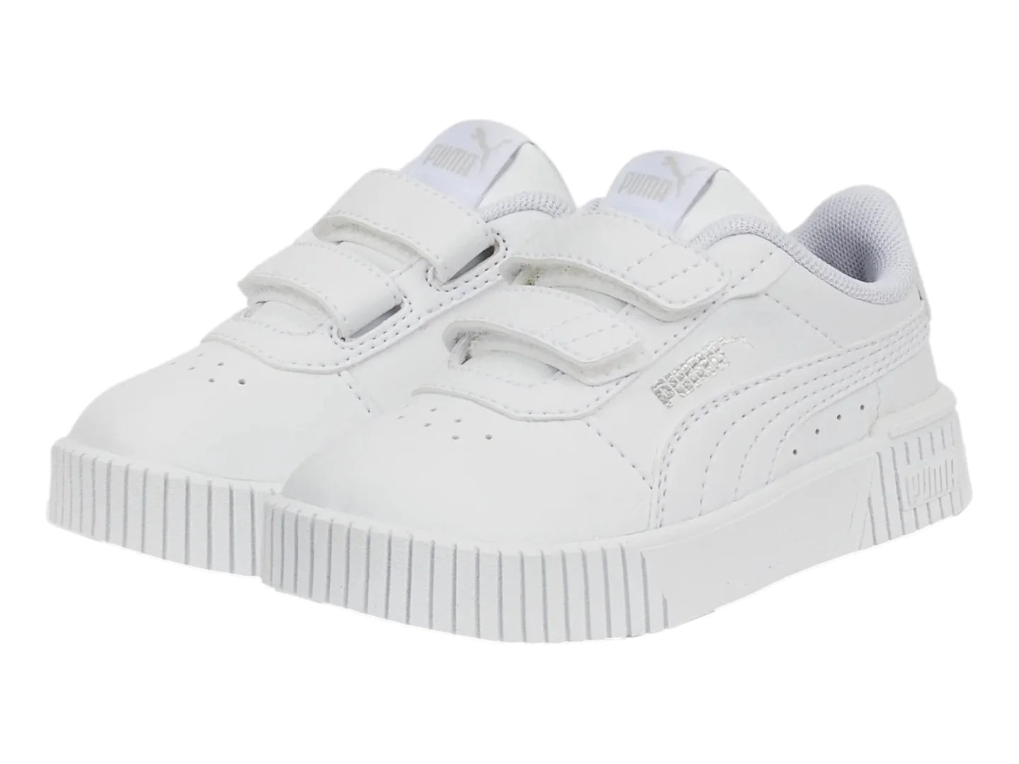 Tenis PUMA Carina 20 Blanco y Plata para Niña