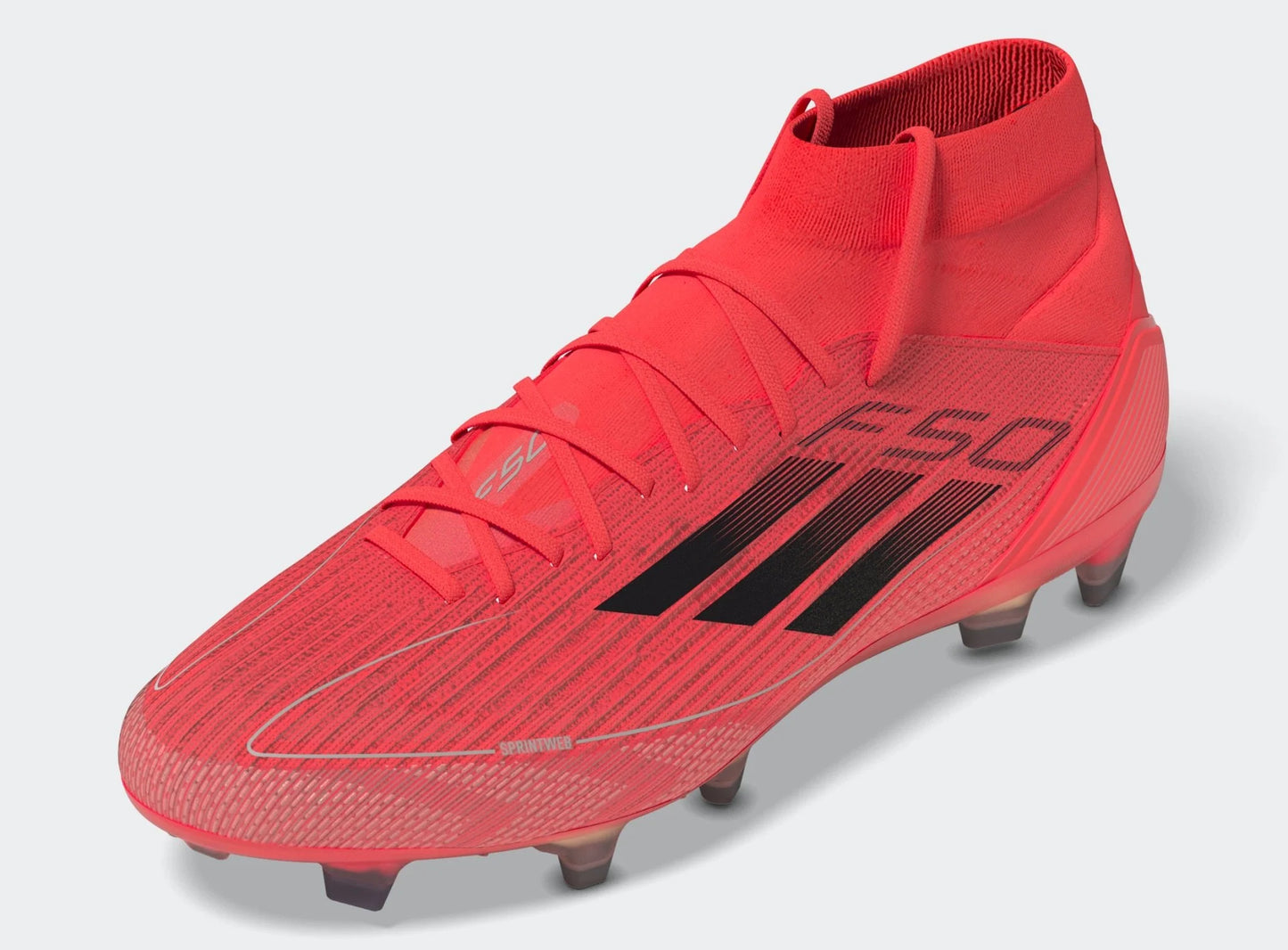 adidas Womens F50 Pro Mid Cut Firm Ground Boots Turbo Black Platin Metallic