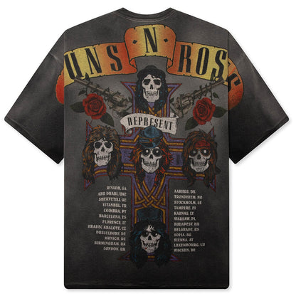 Represent x Guns N Roses Tour T Shirt Stained Black