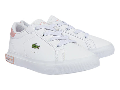 Tenis Lacoste Blanco y Rosa para Niña