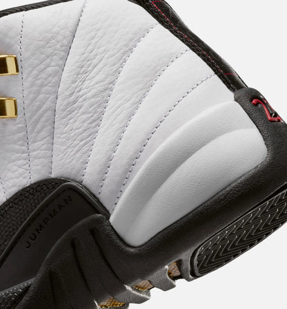 Air Jordan 12 Retro Taxi Grade School Lifestyle Shoe White Black Taxi