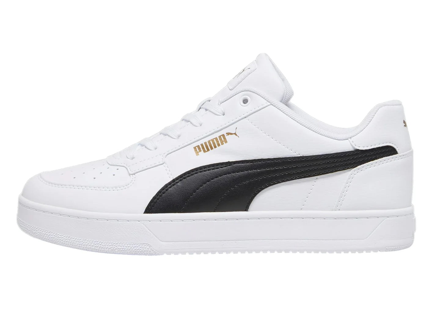 Tenis PUMA Caven 20 Blanco con Negro y Dorado para Hombre