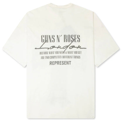 Represent x Guns N Roses Cross T Shirt Washed Ecru