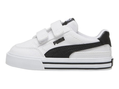 Tenis PUMA Court Classic Vulc Blanco y Negro para Niño