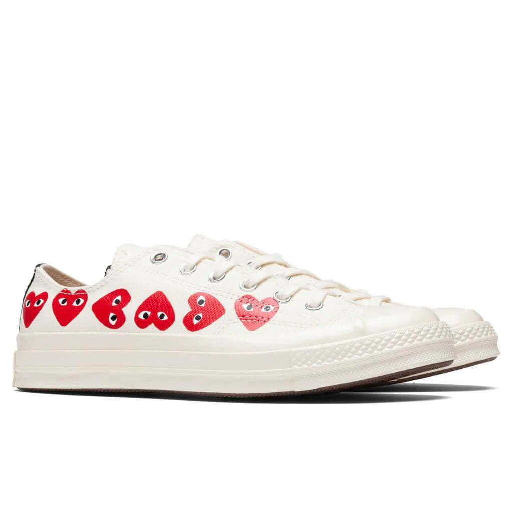 Converse x Comme Des Garcons PLAY All Star Chuck 70 Ox Multi Heart Off White