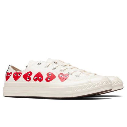 Converse x Comme Des Garcons PLAY All Star Chuck 70 Ox Multi Heart Off White