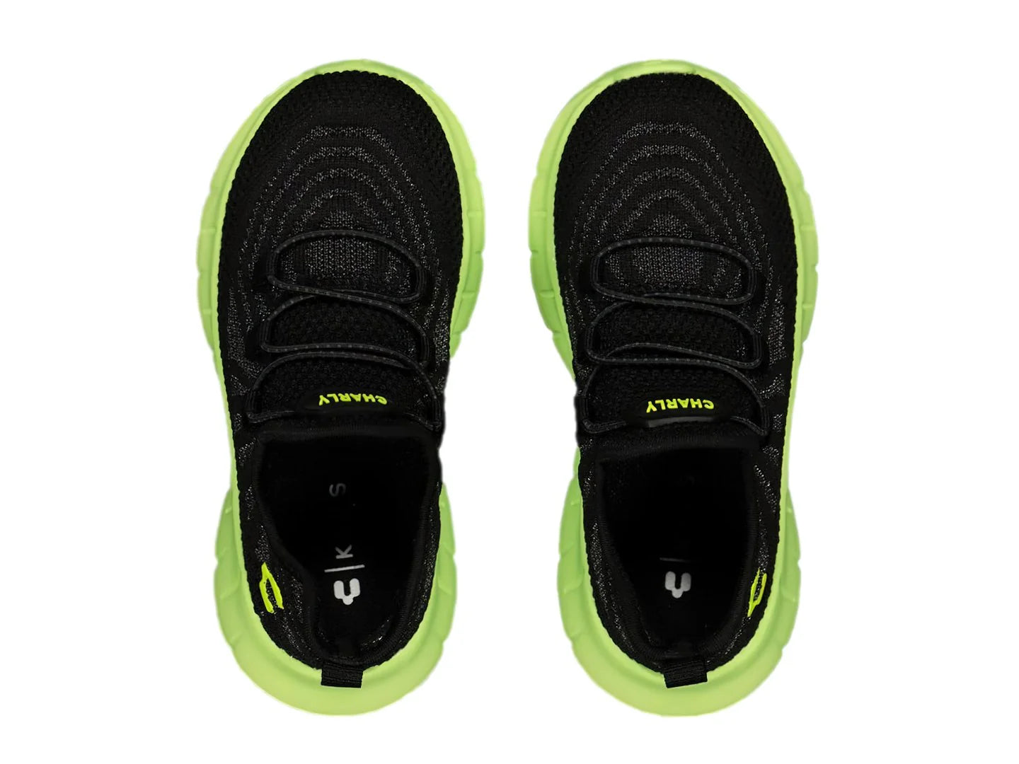 Tenis Charly Negro con Verde Lima para Niño
