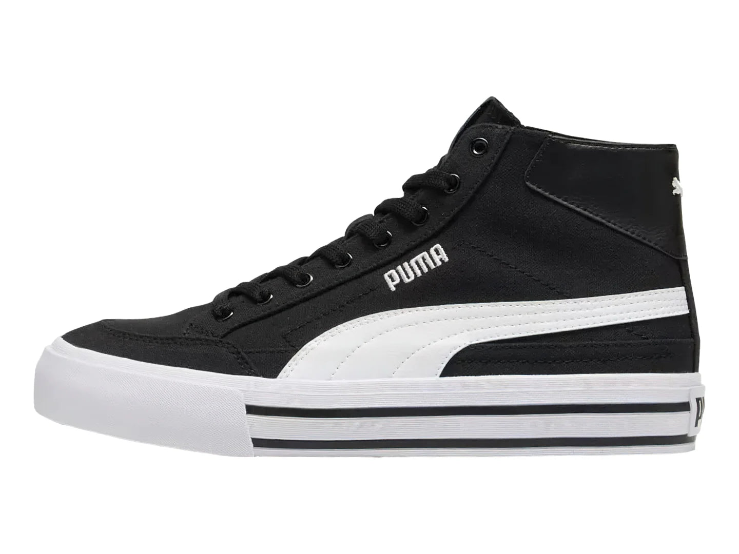 Tenis PUMA Court Classic Vulc Mid Negro y Blanco para Hombre