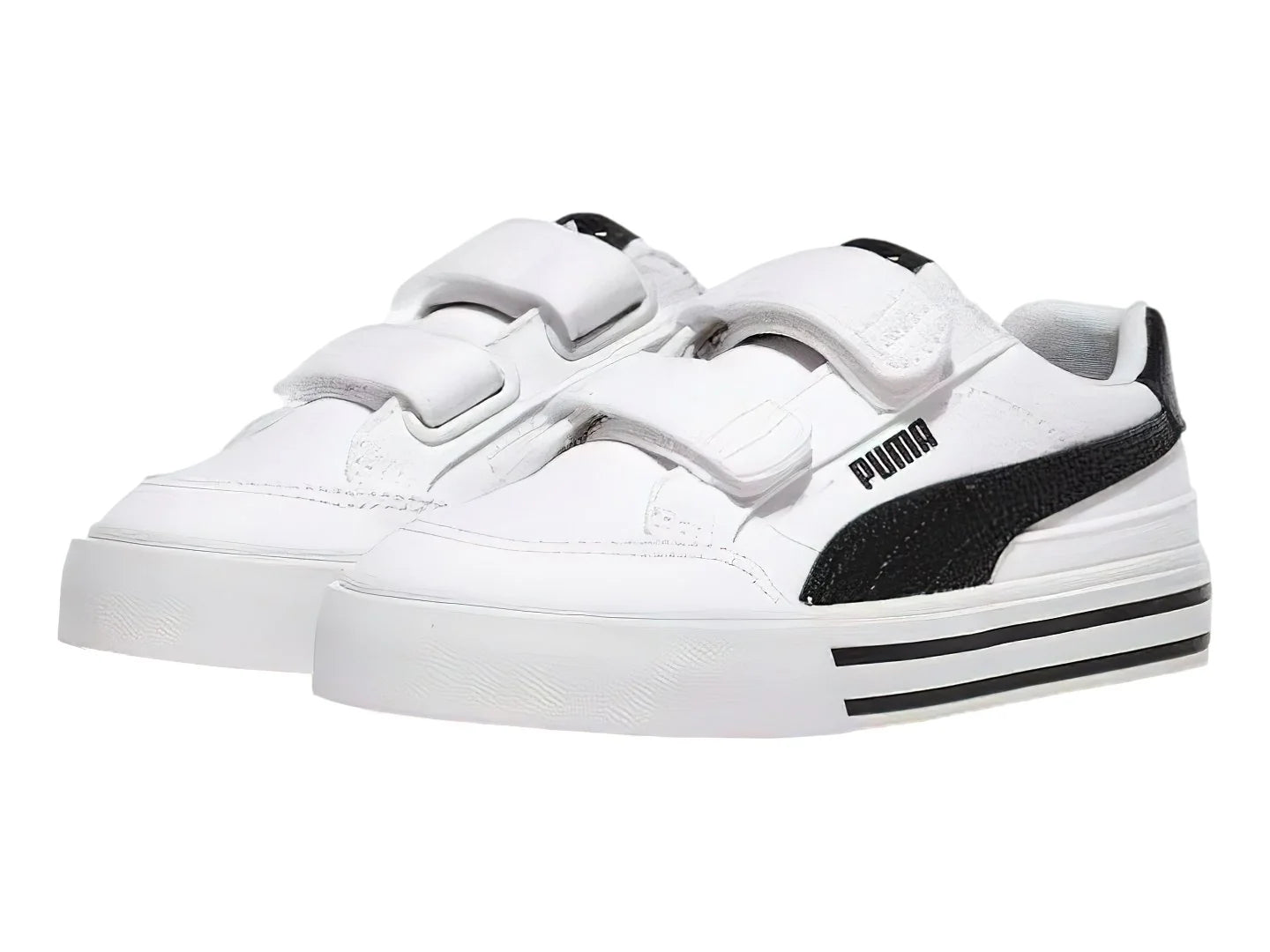Tenis PUMA Court Classic Vulc Blanco y Negro para Niño