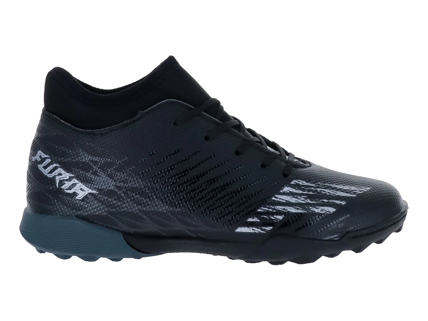 Tenis de Fútbol Furia Negro y Gris Oxford para Niño