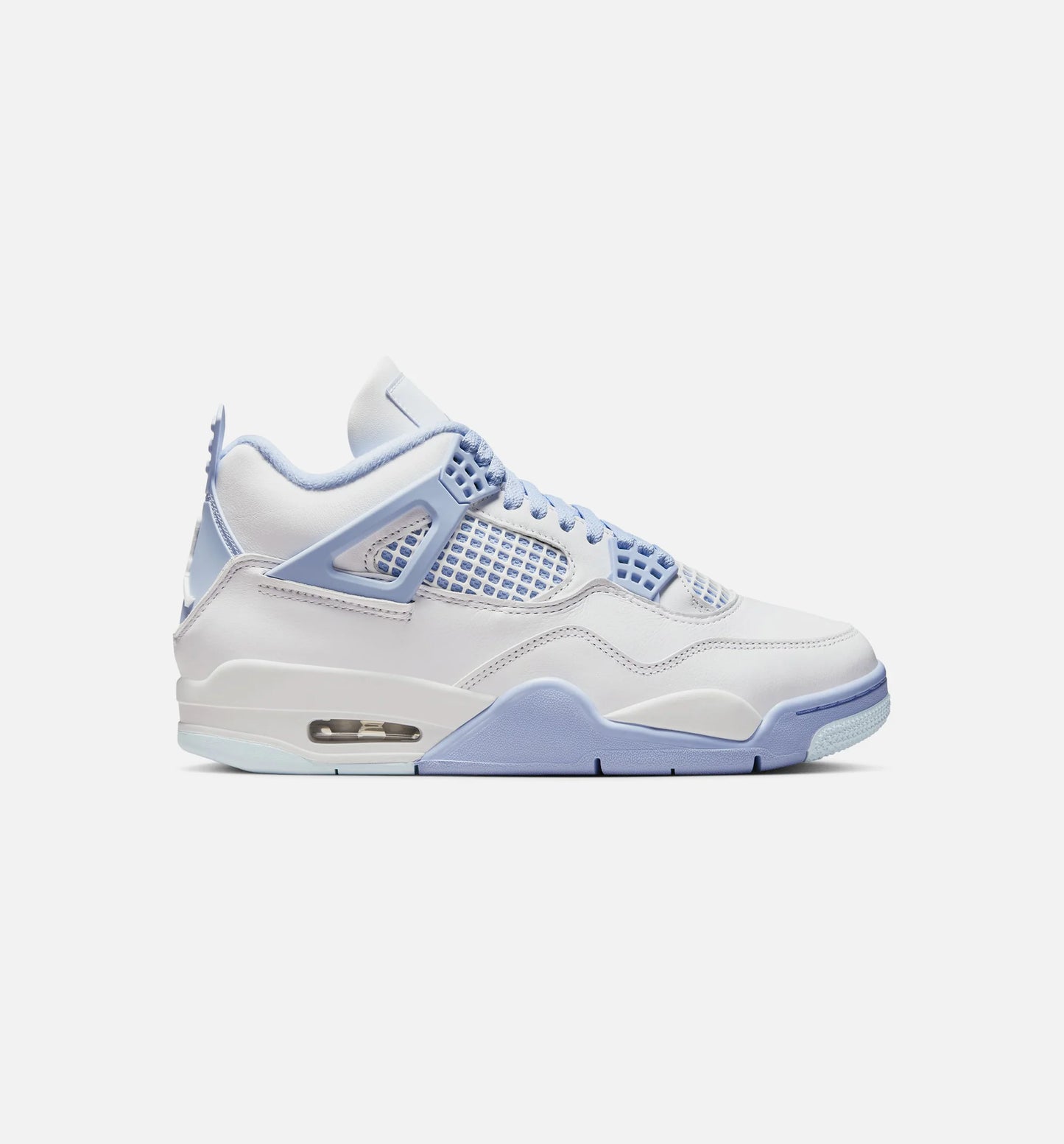 Air Jordan 4 Retro Aluminum Womens Lifestyle Shoe White Aluminum Blue Tint Oil Green