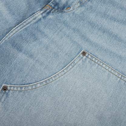 OG Double Knee Short Blue Heavy Worn Bleached