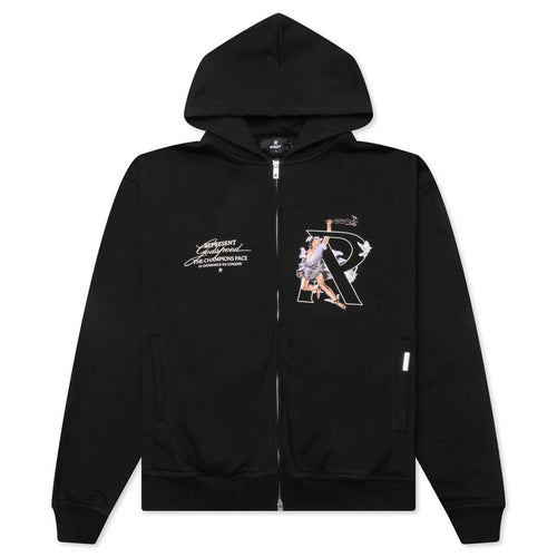 Hermes Zip Hoodie Jet Black