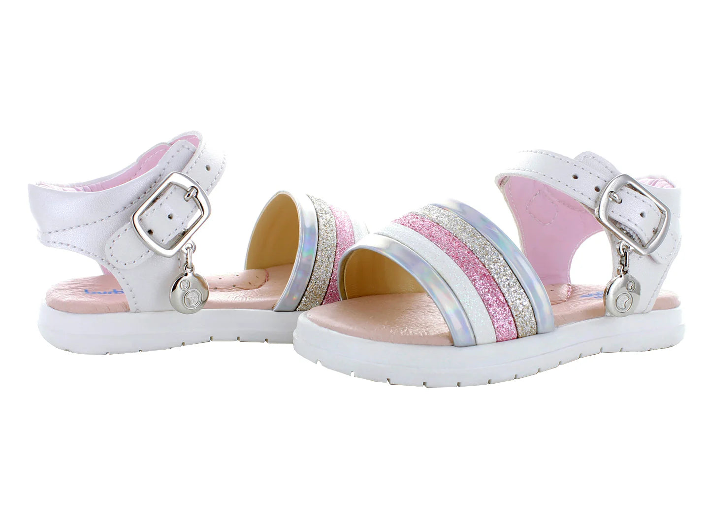 Sandalias Miniburbujas Blanco Perla para Niña